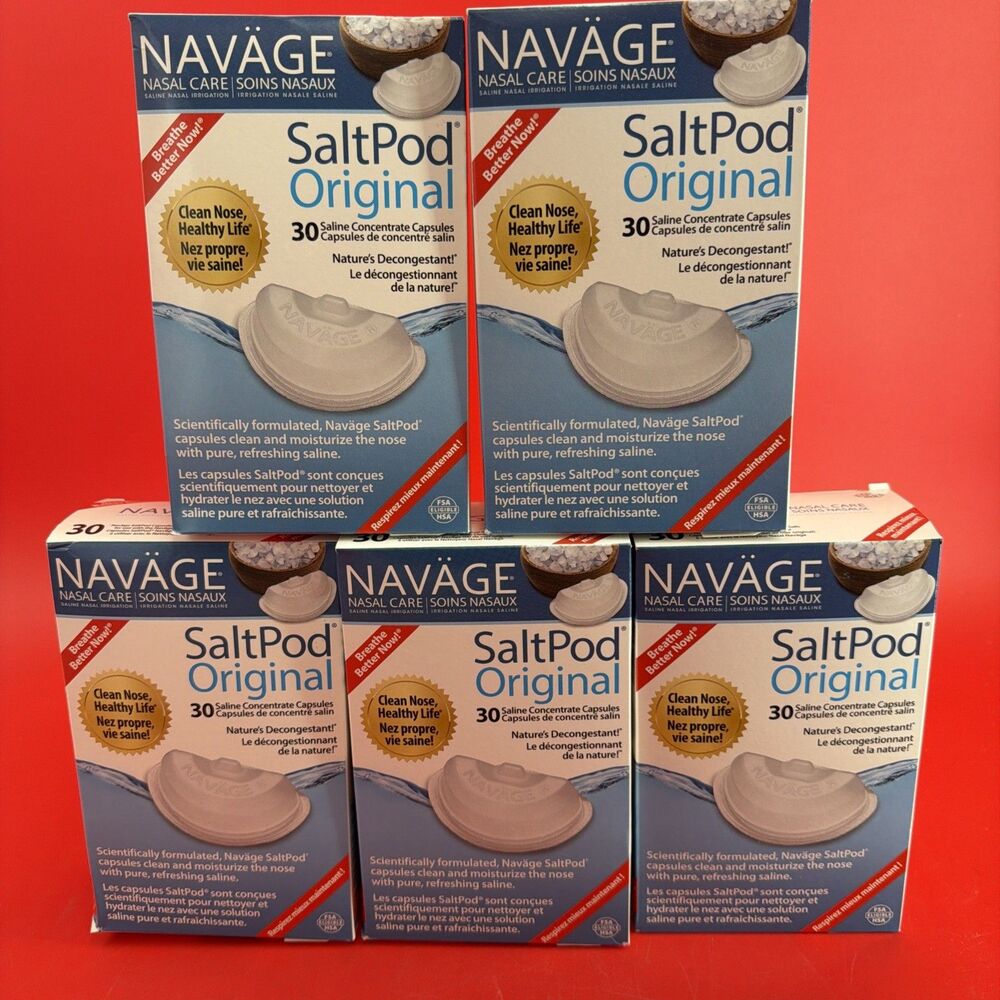 ✳️NAVAGE Original Saltpods Five Pack 5 Original Ssltpod 30 Packs 90 Saltpods✳️